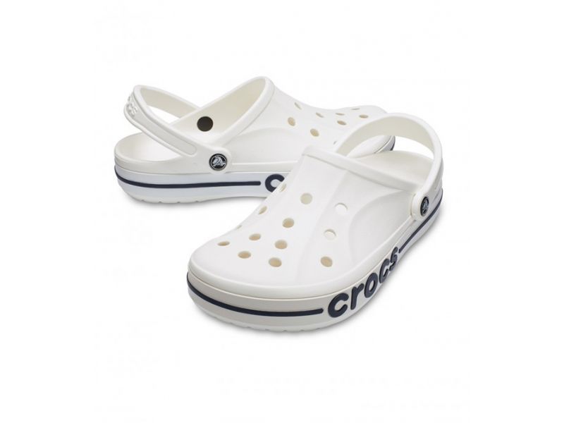 Пара Crocs Bayaband White — белые сабо унисекс, оригинальные