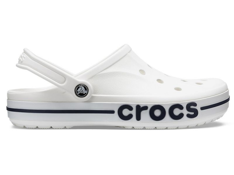 Оригинальные Crocs Bayaband White — белые сабо унисекс, вид сбоку