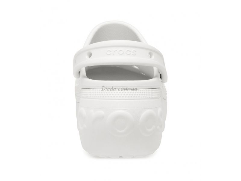 Crocs Bella Clog White — стильные сабо белого цвета на платформе, вид сзади, оригинал