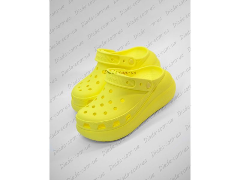 Крокс классик Краш сабо жёлтые Crocs Classic Crush Clog Sulphur арт. 207521 крокс класік краш пара жовті жіночі