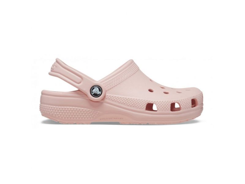 Crocs Classic Kids Clog Barely Pink — боковий вигляд дитячих сабо рожевого кольору