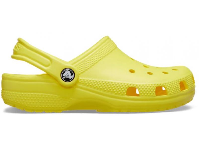 Crocs Classic Kids Clog Lemon — боковий вигляд дитячих сабо лимонного кольору