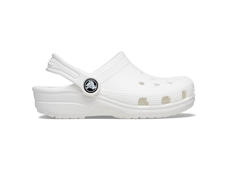 Crocs Classic Kids Clog White — боковий вигляд дитячих сабо білого кольору