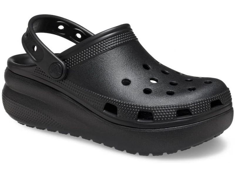 Crocs Classic Kids Cutie Black — передня частина чорних сабо