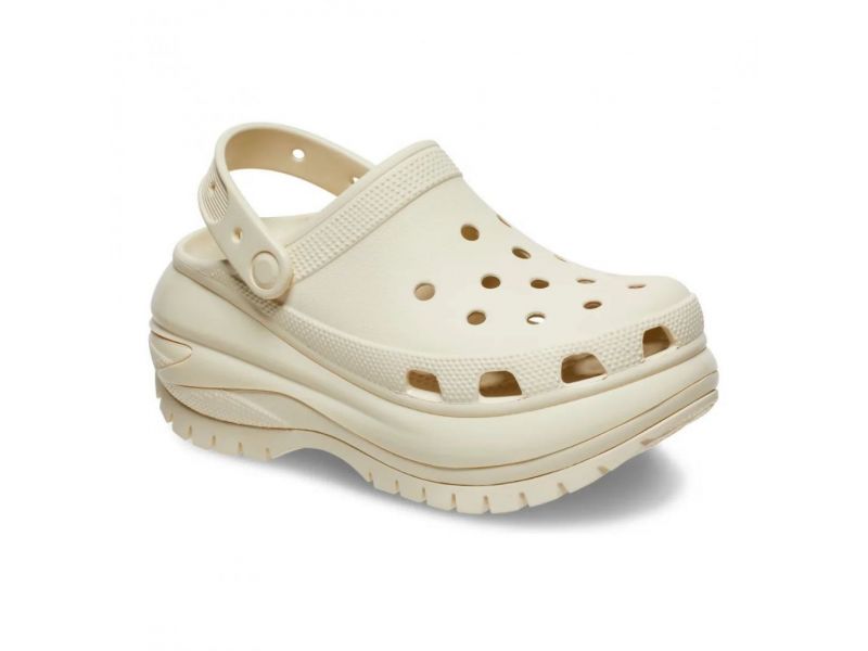 Сабо Crocs Mega Crush Clog Bone с приподнятым носком, вид спереди