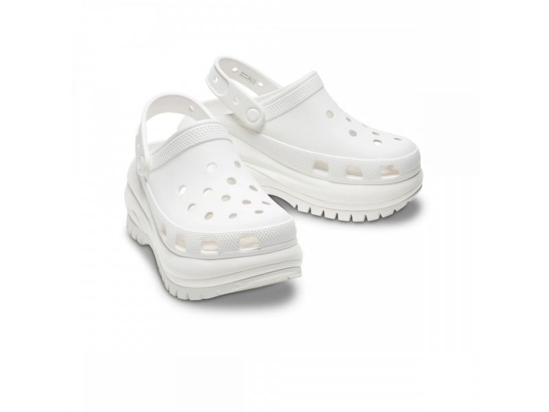 Пара белых кроксов Crocs Classic Mega Crush