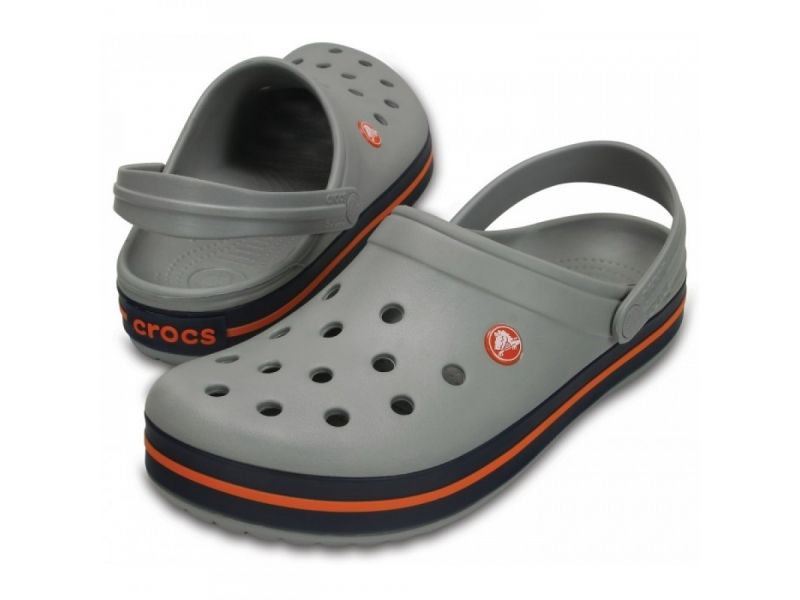 Пара Crocs Crocband Light Grey Black Orange