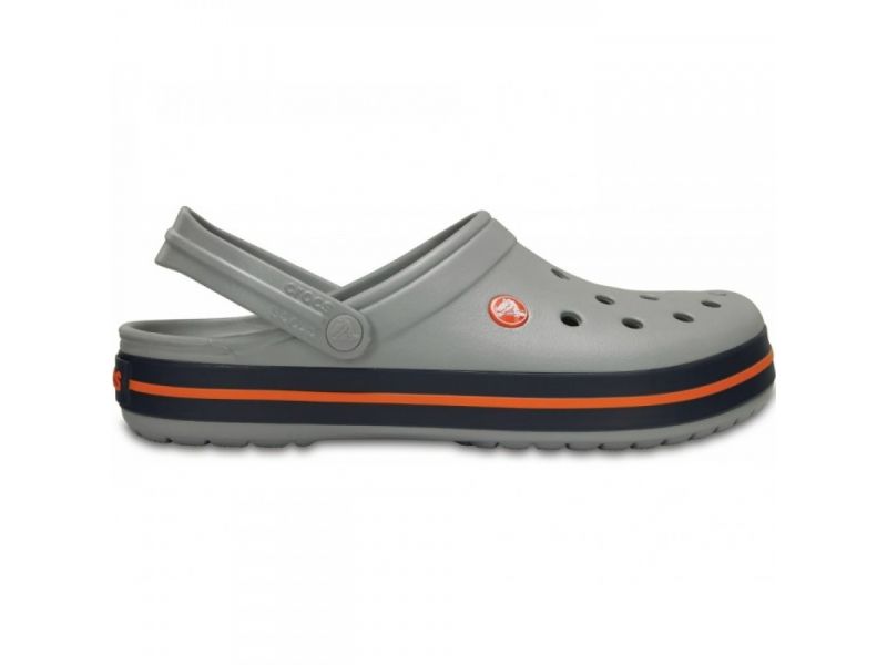 Crocs Crocband Light Grey Black Orange сбоку