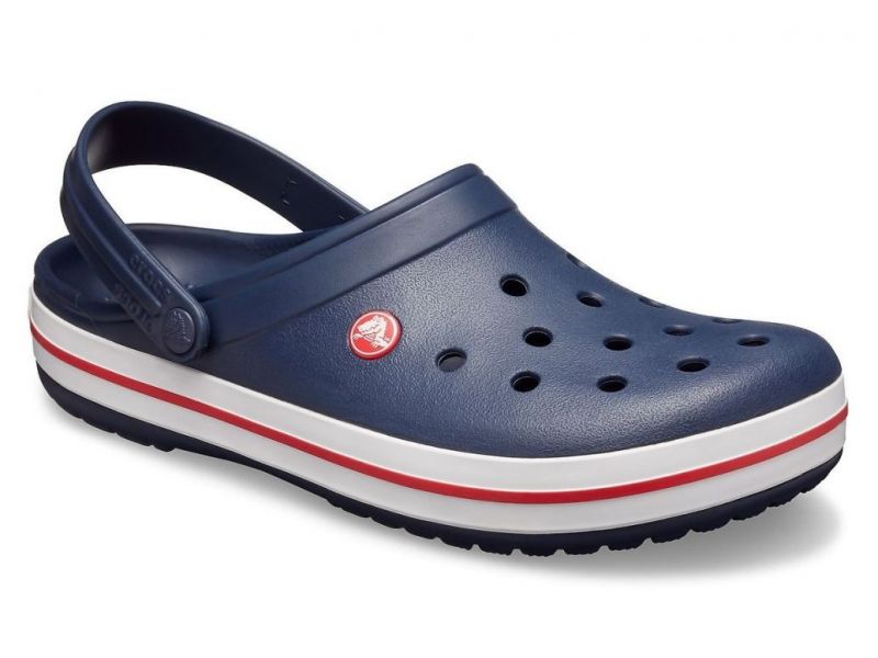 Темно-синие оригинальные кроксы Crocs Crocband спереди