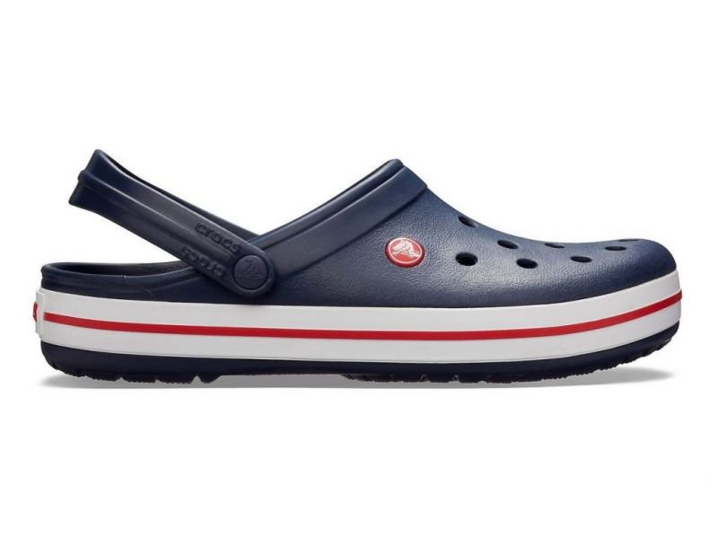 Оригинальные сабо Crocs Crocband Navy вид сбоку — кроксы унисекс