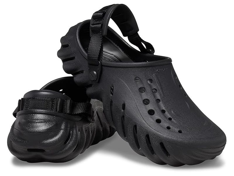 Пара Crocs Echo Clog Desert Black — черные кроксы, оригинал