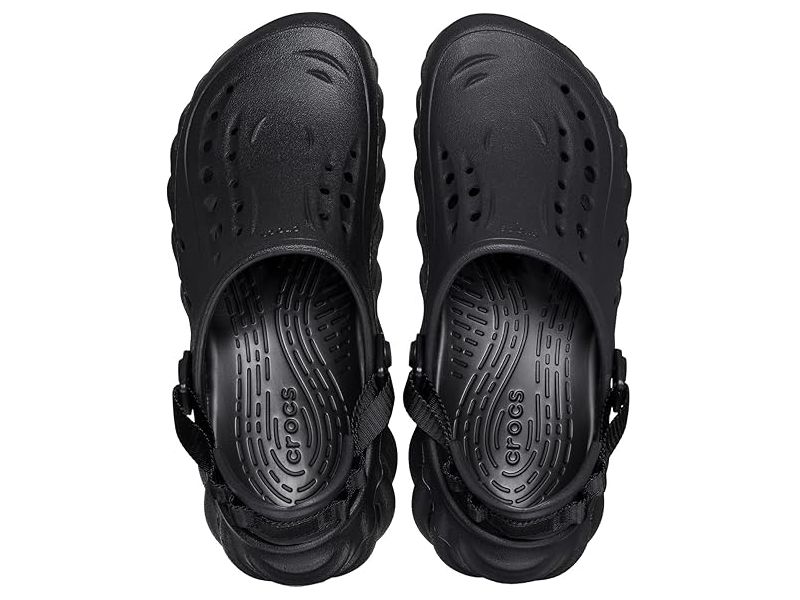 Crocs Echo Black — вид сверху, оригинальные черные сабо