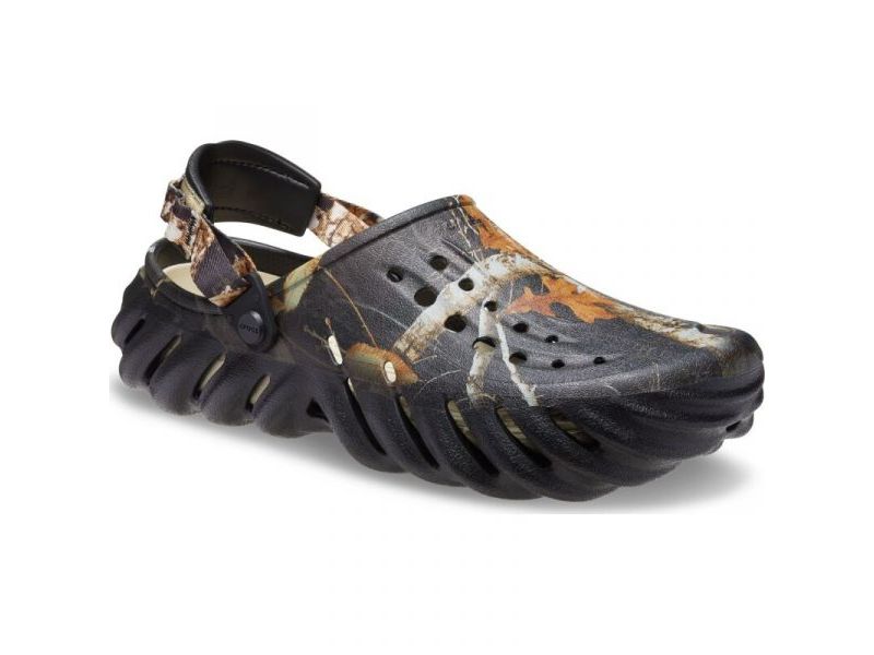 Сабо Crocs Echo Realtree Black — черный Realtree, вид спереди, унисекс