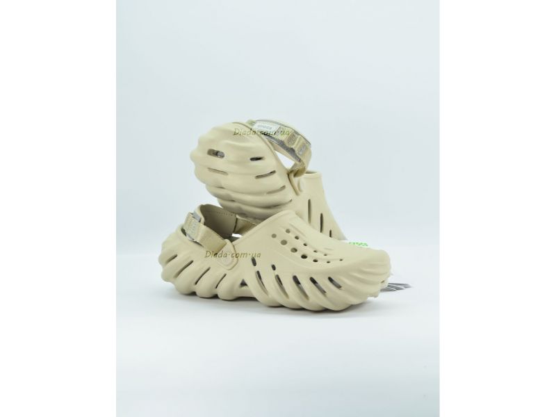 Crocs Echo Clog Stucco — оригинальные бежевые кроксы фото магазина Diada