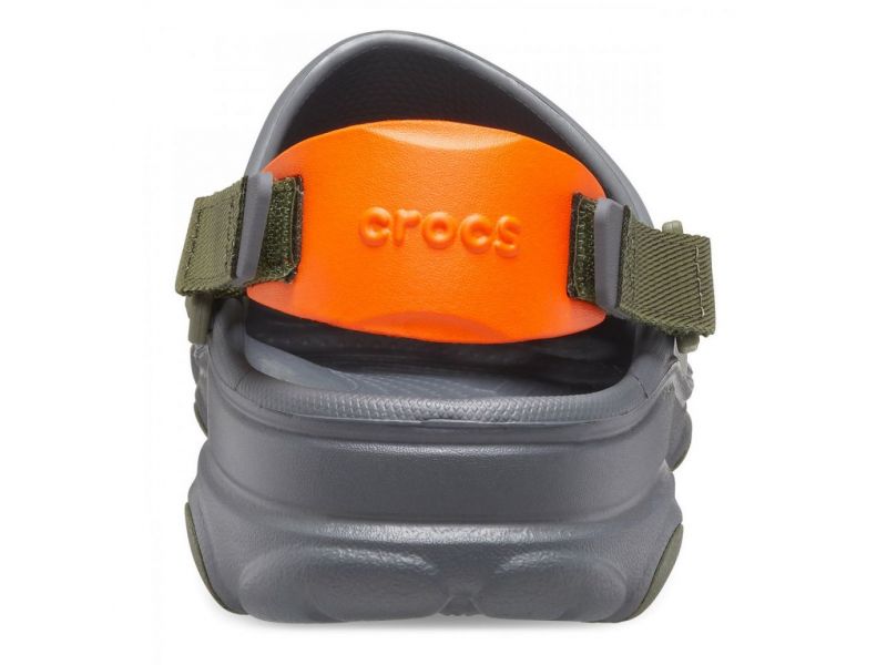 Crocs All-Terrain Grey/Multi — задний вид, ремешок для фиксации