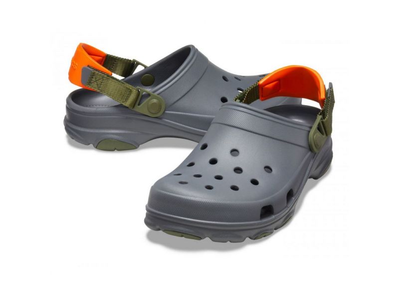 Пара Crocs Grey/Multi — унисекс сабо, серый цвет, повседневная обувь