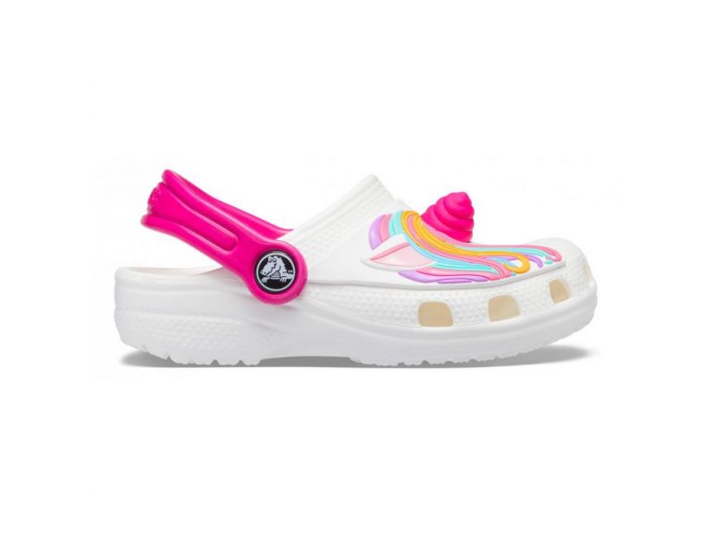 Crocs Fun Lab Classic IAM Unicorn Clog — боковий вигляд дитячих сабо з єдинорогом