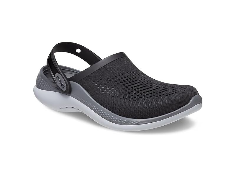Передній вигляд Crocs LiteRide 360 Black Slate Grey — легкі та зручні сабо