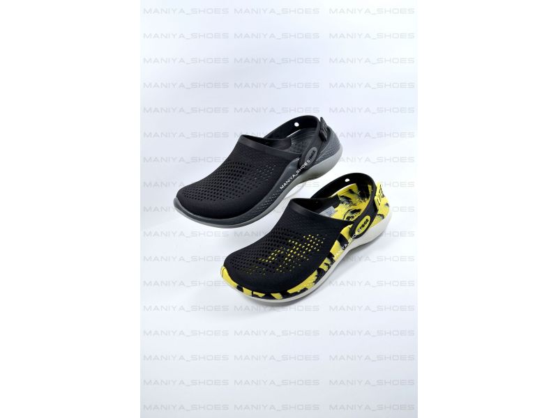 Crocs LiteRide 360 Black Slate Grey з брендовим фоном Diada, живі фото