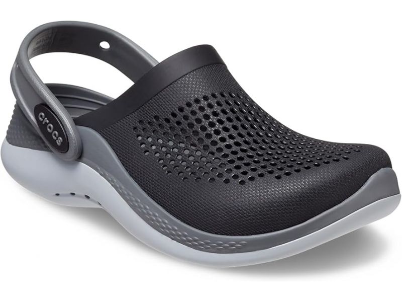 Crocs LiteRide 360 Kids Black Grey — передня частина сабо