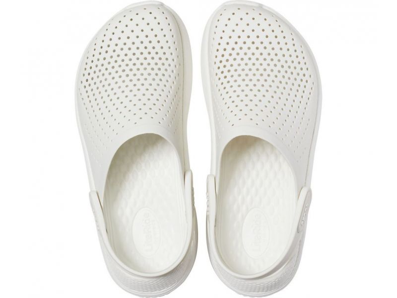 Верх белых сабо Crocs LiteRide