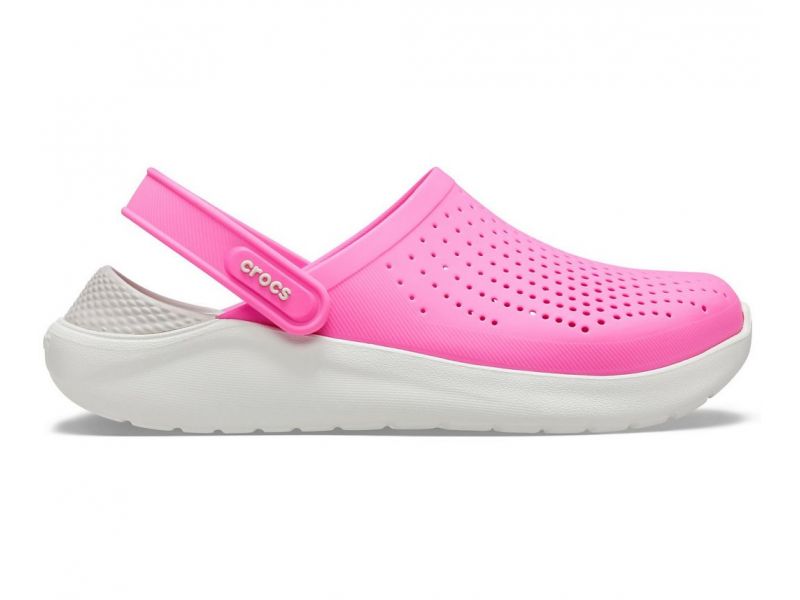 Малиновые сабо Crocs LiteRide Electric Pink — вид сбоку