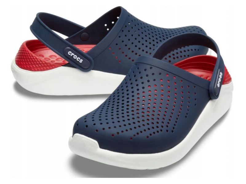 Пара сабо Crocs LiteRide Navy с красной стелькой