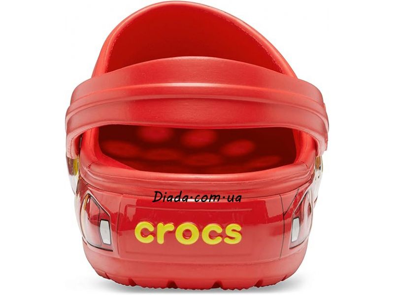Crocs McQueen — вид сзади, ремешок с логотипом Cars