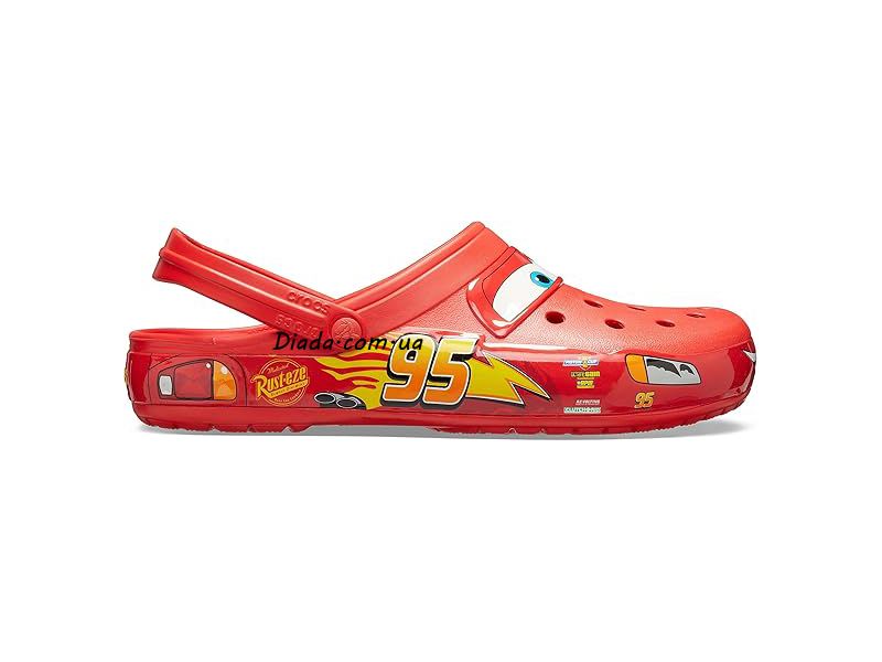 Crocs Lightning McQueen — сабо сбоку в стиле Disney Pixar, красный цвет