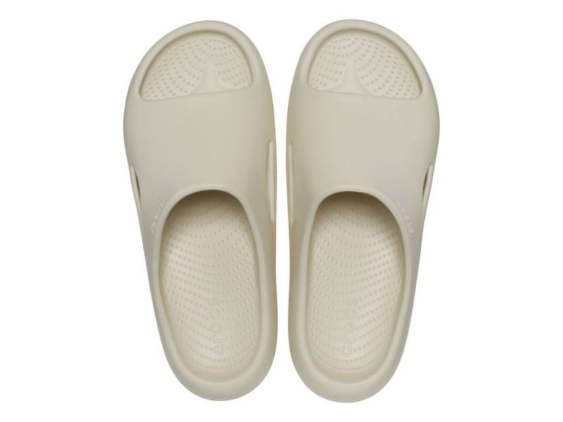 Crocs Mellow Recovery Slide Bone — вид сверху, мягкие и лёгкие шлёпки, оригинал