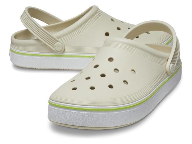 Пара Crocs Off Court Bone — бежевые сабо унисекс, лёгкие и стильные