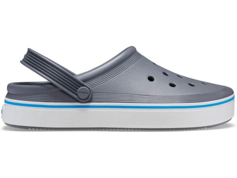 Оригинальные Crocs Off Court Clog Grey — серые сабо унисекс, вид сбоку