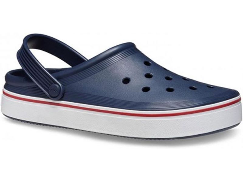 Сабо Crocs Off Court Navy — вид спереди, стильные кроксы