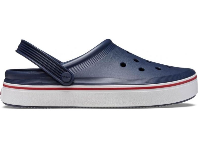 Оригинальные Crocs Off Court Clog Navy — тёмно-синие сабо унисекс, вид сбоку