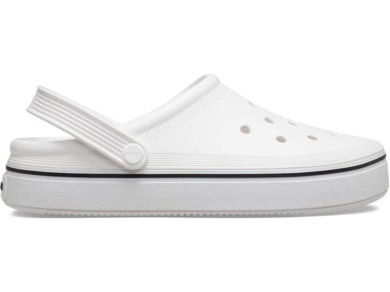 Оригинальные Crocs Off Court Clog White — белые сабо унисекс, вид сбоку