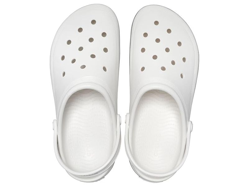 Crocs Off Court White — вид сверху, белые сабо Crocs