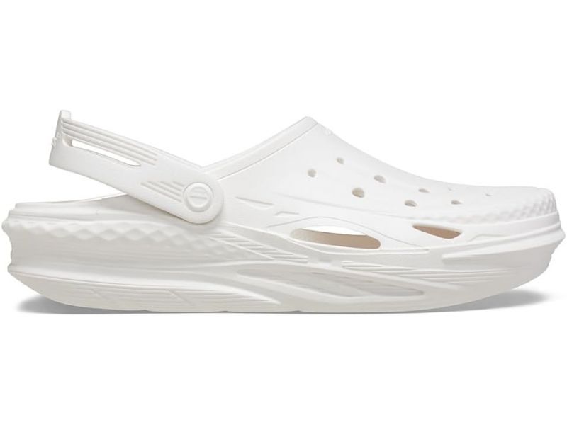 Оригинальные Crocs Off Grid Clog White — белые сабо унисекс, вид сбоку