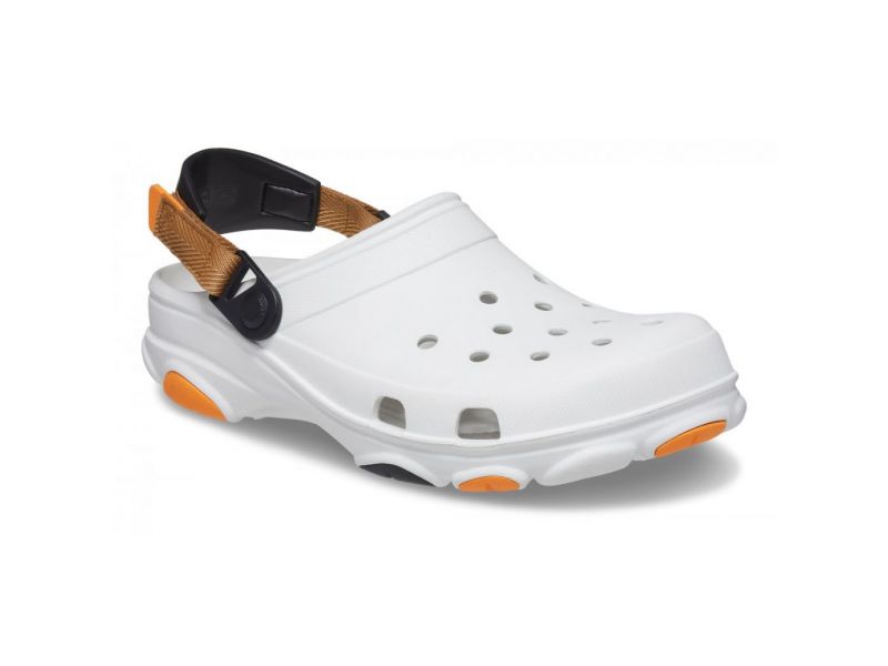 Crocs White/Multi — вид спереди, вентиляционные отверстия, стильная форма