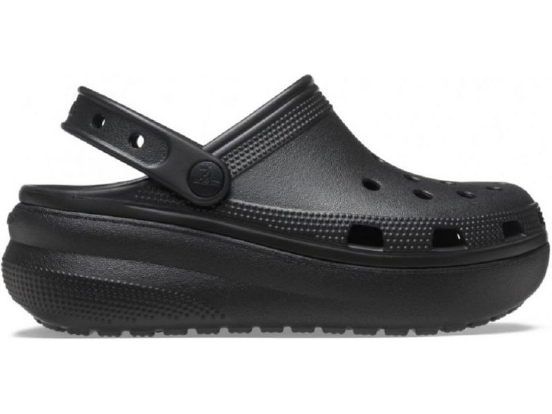 Crocs Classic Kids Cutie Black — боковий вигляд дитячих чорних сабо