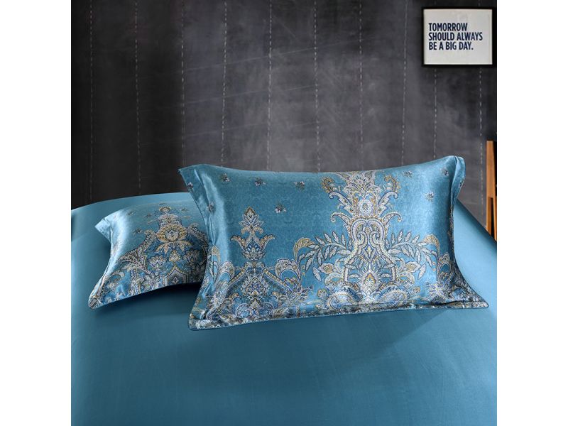 Шелковый комплект постельного белья Узоры Самарканда. 100% натуральный шелк Silk Kiss, фото 5