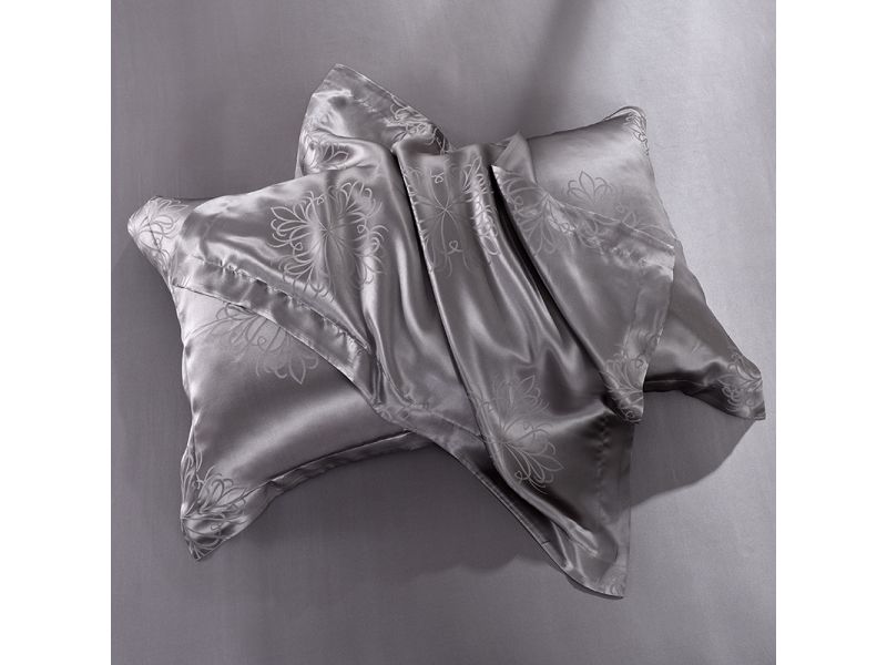 Шелковый комплект постельного белья серый. Благородный дамаск. 100% натуральный шелк Silk KIss, фото 2