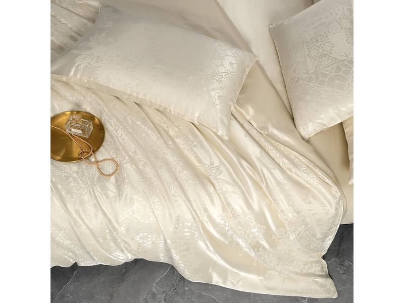 Комплект постельного белья из натурального шелка "Изысканный айвор" 100% натуральный шелк, фото 2