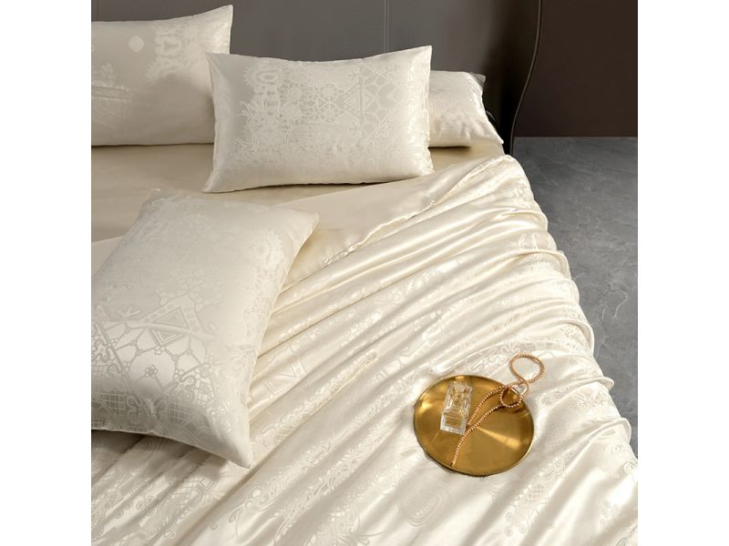 Комплект постельного белья из натурального шелка "Изысканный айвор" 100% натуральный шелк, фото 3