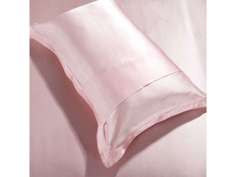 Постельное белье из натурального розового шелка, комплект. Розовый перламутр Silk Kiss, фото 3