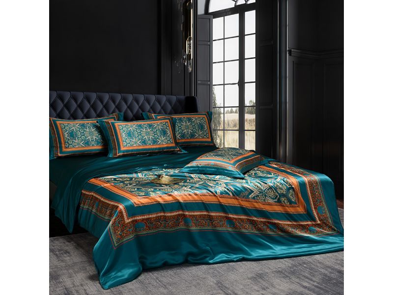 Набор шелкового постельного белья с узорами. 1001 ночь. Натуральный 100% шелк, фото 1