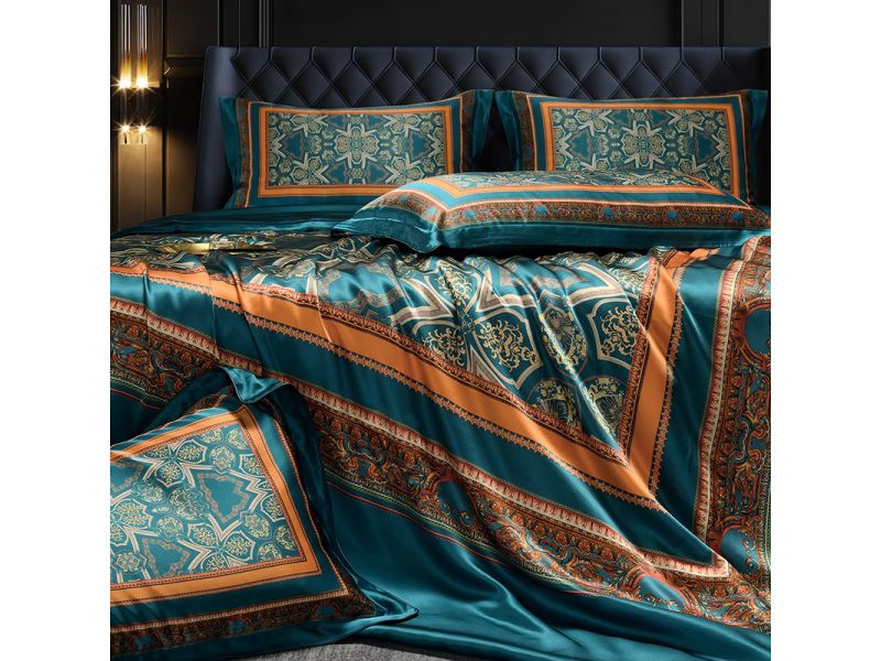 Набор шелкового постельного белья с узорами. 1001 ночь. Натуральный 100% шелк, фото 2