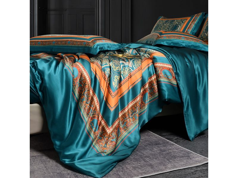 Набор шелкового постельного белья с узорами. 1001 ночь. Натуральный 100% шелк, фото 3