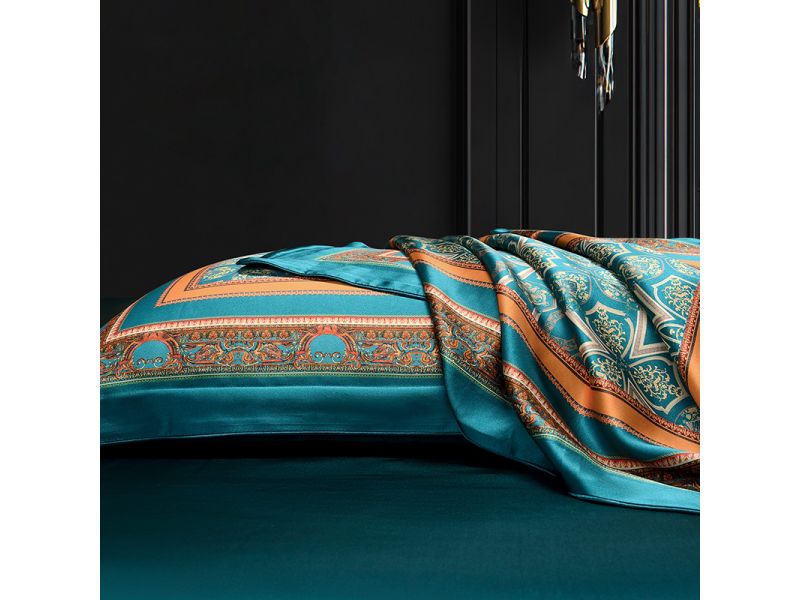 Набор шелкового постельного белья с узорами. 1001 ночь. Натуральный 100% шелк, фото 5