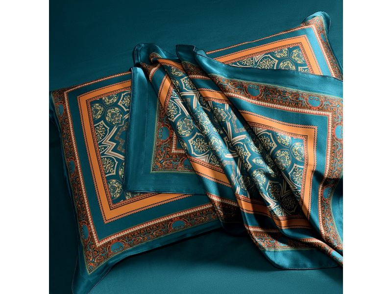 Набор шелкового постельного белья с узорами. 1001 ночь. Натуральный 100% шелк, фото 6