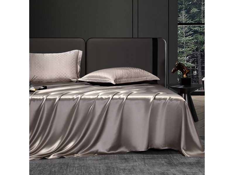 Постельное белье шелковое, из натурального шелка. Бежевый. Карамель под звездами. Silk Kiss, фото 2